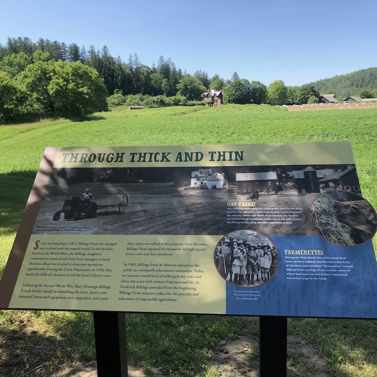 An interpretive sign on a trail at Billings